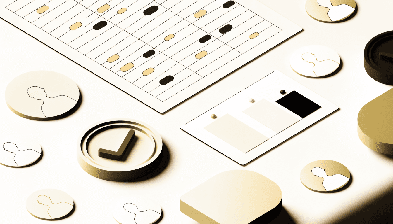 HRM platform illustration — attendance calendar, employee avatars, approvals and team chat
